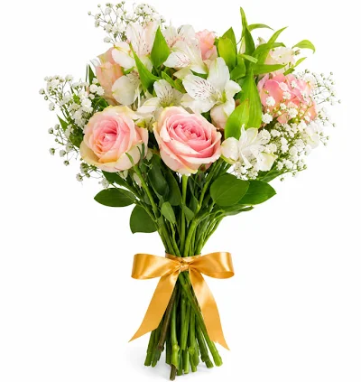 Buquê De Rosas Na Cor Rosa Luxuoso